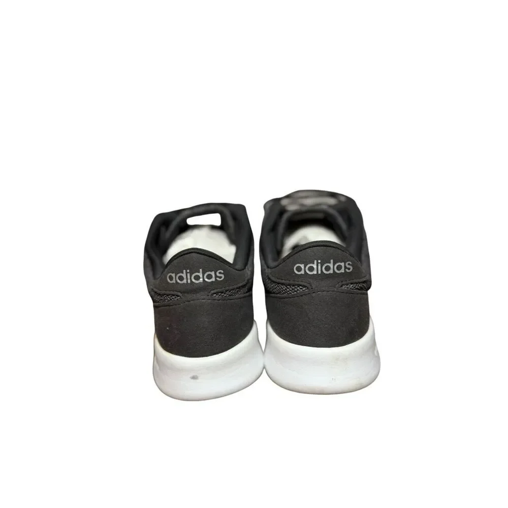 adidas Kids Black with Silver Stripe Cloudfoam Sneaker